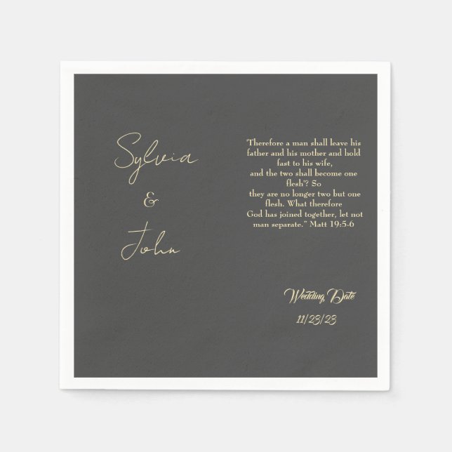 Servilleta De Papel Boda inmaduro (Anverso)