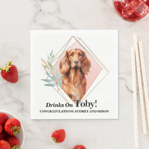 Servilleta De Papel Boda irlandés Napkin con foto de perro