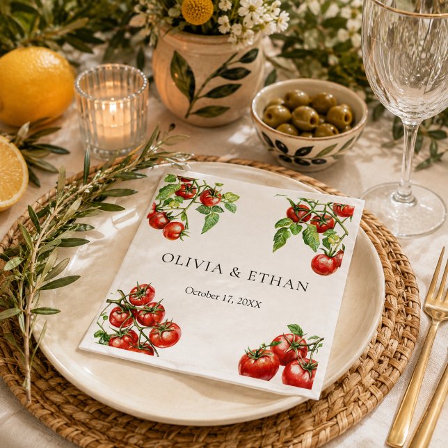 Servilleta De Papel Boda Italiana Pomodoro (Elegant Italian Pomodoro wedding napkins)
