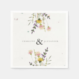 Servilleta De Papel Boda Jardín de Flores Silvestres