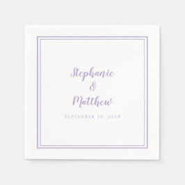 Servilleta De Papel Boda Lavanda Elegante Sencilla Moderna Recepción 