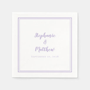Servilleta De Papel Boda Lavanda Elegante Sencilla Moderna Recepción 