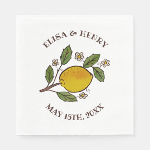 Servilleta De Papel Boda Lemons encantador compromiso PERSONALIZADO ru