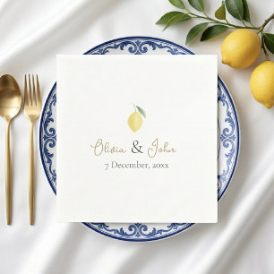 Servilleta De Papel Boda Limón Amarillo y Verde Citrus