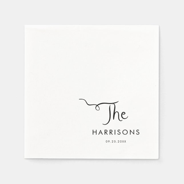 Servilleta De Papel Boda manuscrito caprichoso (Anverso)