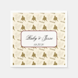 Servilleta De Papel Boda marrón del desierto occidental clásico