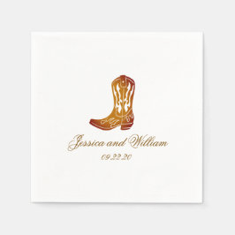 Servilleta De Papel Boda marrón oscuro clásico