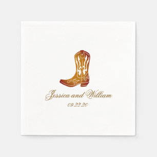 Servilleta De Papel Boda marrón oscuro clásico