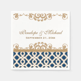 Servilleta De Papel Boda Marroquí de Marina y Oro