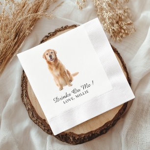 Servilleta De Papel Boda Mascota personalizado  pareja perro