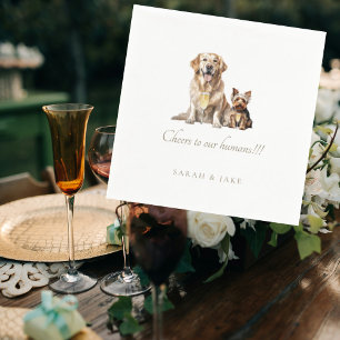 Servilleta De Papel Boda Mascota personalizado viaja a nuestro cóctel 