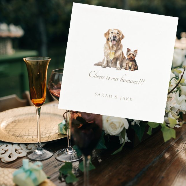 Servilleta De Papel Boda Mascota personalizado viaja a nuestro cóctel  (Subido por el creador)