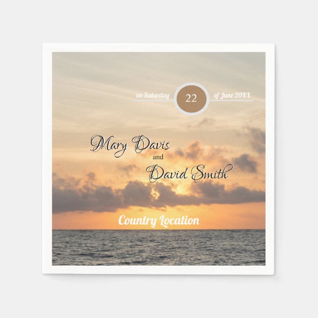 Servilleta De Papel Boda matutino de Folly Beach (Anverso)