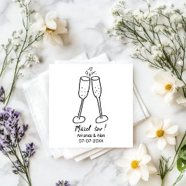 Servilleta De Papel Boda Mazel Tov Champagne Brindis Boceto Personaliz