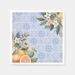 Servilleta De Papel Boda Mediterránea con Azulejos