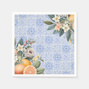 Servilleta De Papel Boda Mediterránea con Azulejos