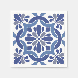 Servilleta De Papel Boda mediterráneo azul y blanco