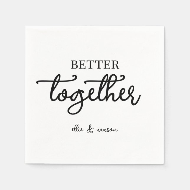 Servilleta De Papel Boda Mejor Juntos Ensayo de Compromiso  (Anverso)