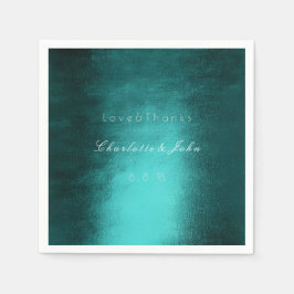 Servilleta De Papel Boda metálico Verde azulado Mínimo Verde Profundo