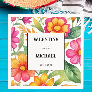 Servilleta De Papel Boda mexicano de Fiesta floral colorida