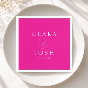 Servilleta De Papel Boda Minimalista Ampersand Rosa 