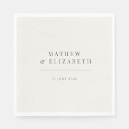Servilleta De Papel Boda Minimalista | Blanco Cálido