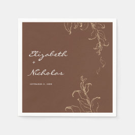 Servilleta De Papel Boda minimalista bohemio con botánicos de terracot