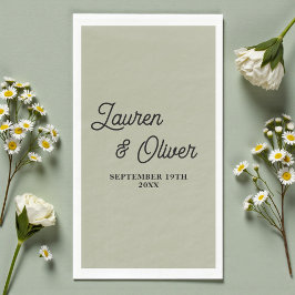 Servilleta De Papel Boda Minimalista con Guión Gris Cemento
