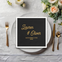 Boda Minimalista de Black Gold Script