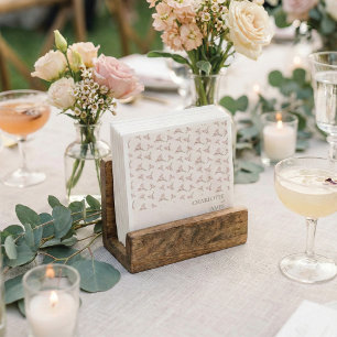 Servilleta De Papel Boda Minimalista de Flor Silvestre Rosa Claro y El