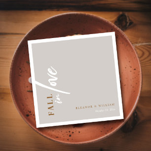 Servilleta De Papel Boda Minimalista de Otoño Moderno Amor de Otoño