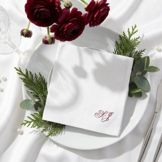 Servilleta De Papel Boda Minimalista de Pareja Monograma Personalizada