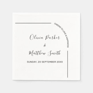 Servilleta De Papel Boda Minimalista Elegante