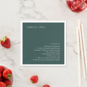 Servilleta De Papel Boda minimalista elegante de color verde bosque