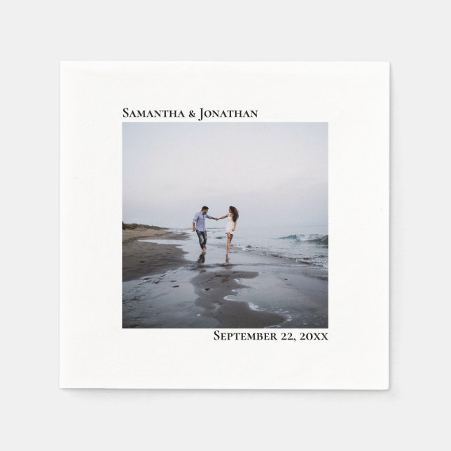 Servilleta De Papel Boda minimalista elegante y moderno (Anverso)