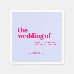 Servilleta De Papel Boda Minimalista Lila Rosa Simple Swash