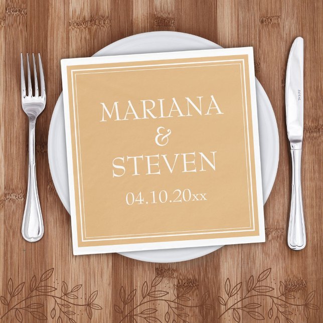 Servilleta De Papel Boda Minimalista Moderna Amarilla (Subido por el creador)