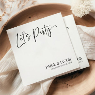 Servilleta De Papel Boda Minimalista Moderna Clásica Vamos a Fiesta