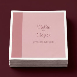 Servilleta De Papel Boda Minimalista Moderna con Barra Rosada