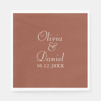 Servilleta De Papel Boda Minimalista Moderna de Terracota
