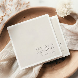 Servilleta De Papel Boda minimalista moderna elegante de marfil
