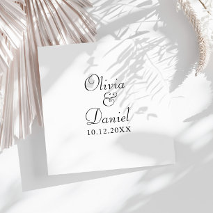 Servilleta De Papel Boda Minimalista Moderna en Blanco y Negro