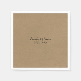 Servilleta De Papel Boda Minimalista Moderna Kraft Marrón