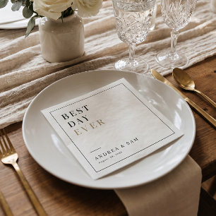 Servilleta De Papel Boda Minimalista Moderna Mejor Día de la Historia
