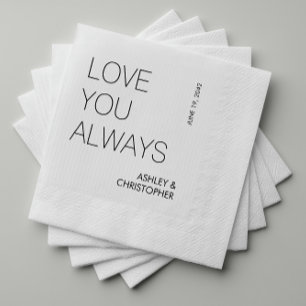 Servilleta De Papel Boda Minimalista moderno "Te amas siempre"