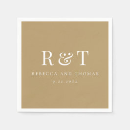 Servilleta De Papel Boda Minimalista monograma moderno