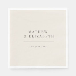 Servilleta De Papel Boda Minimalista Suave Beige