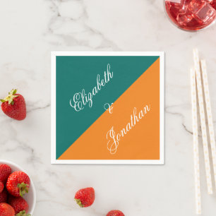Servilleta De Papel Boda minimalista Vibrante Sunrise Mezcla y combina