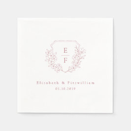 Servilleta De Papel Boda Mínimo de Escudo de cerezo Rosado Blossom
