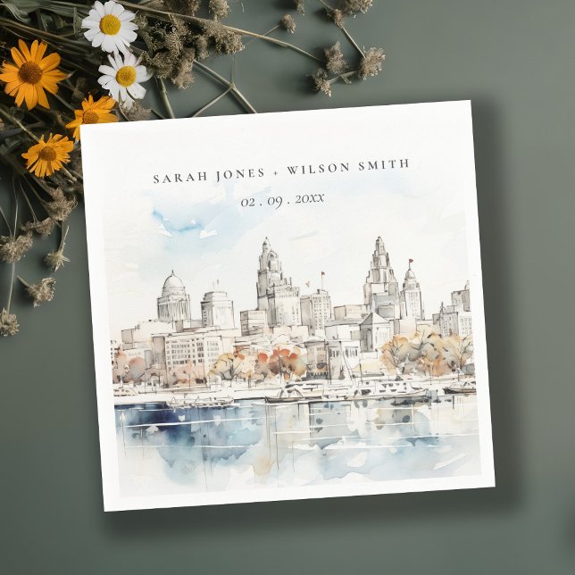 Servilleta De Papel Boda mínimo de la acuarela de Kansas City Missouri (Subido por el creador)